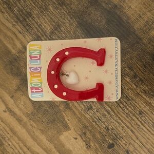 Red Horseshoe Brooch